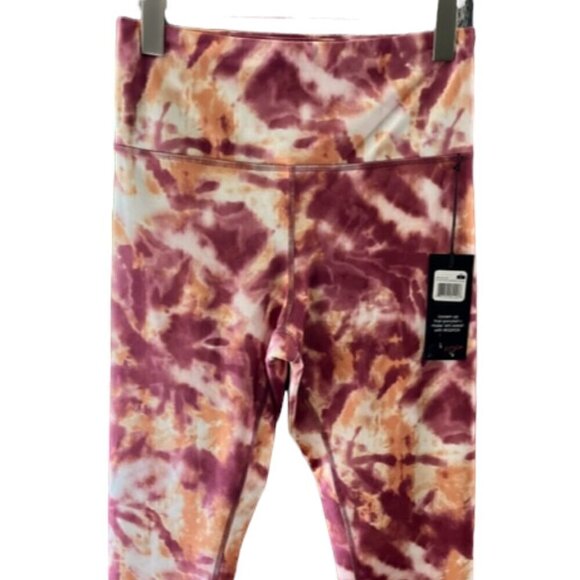 Wildfox NWT Sweat Pink Watercolor Printed Leggings High Waist Workout XLarge - Picture 1 of 10